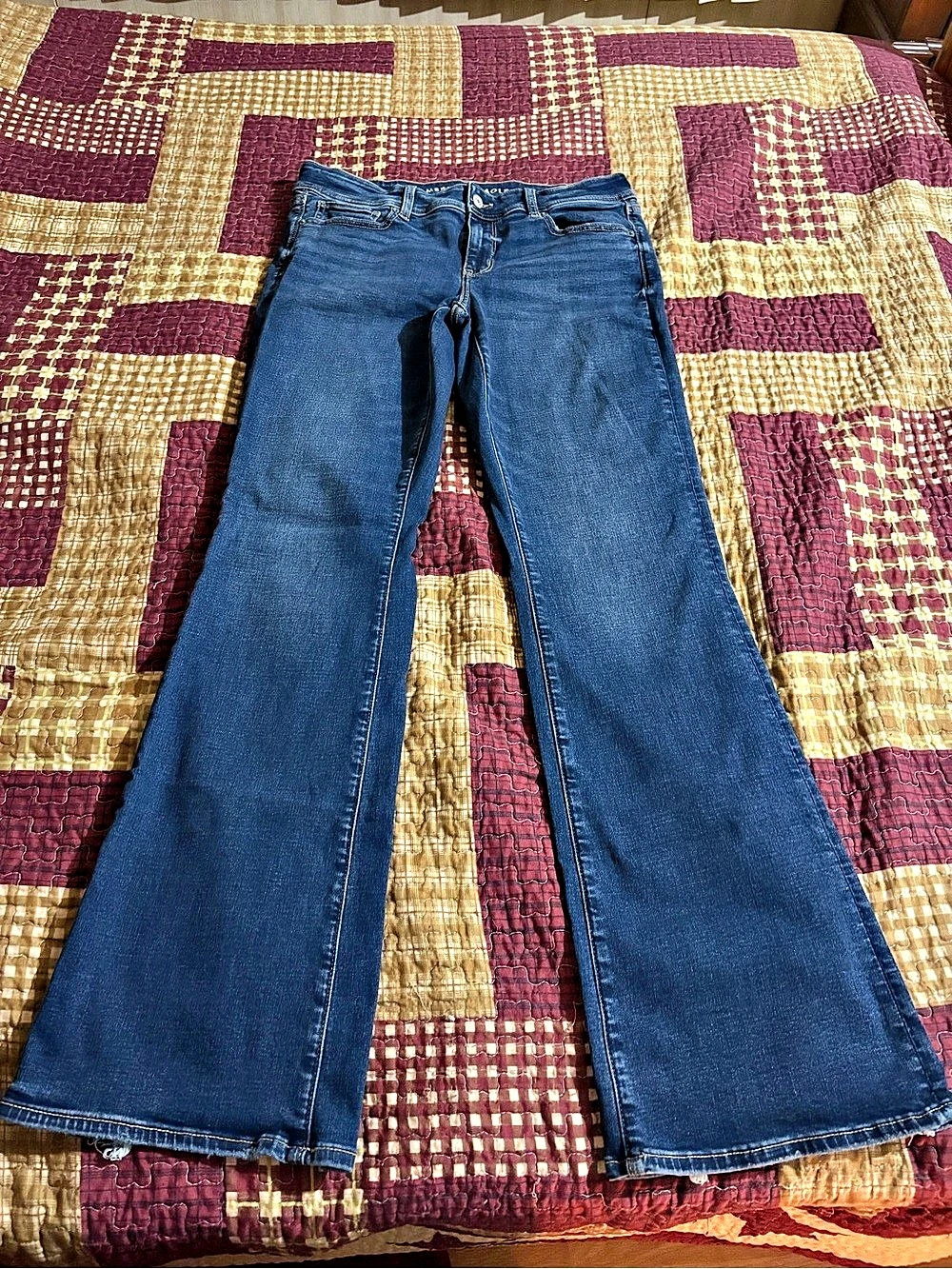 American Eagle Next Level Stretch flare jeans Women's Blue Flare Jeans Waist 12